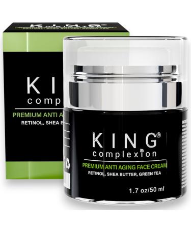 KING Complexion Mens Anti Aging Face Cream - Organic - Non Greasy - Clean Ingredients - Won't Irritate - Reduce Acne - Retinol Cream - All Skin Types - Black Owned - Mens Face Moisturizer (1.7 oz)