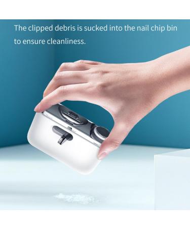 Electric Nail Clipper 2 in 1 Ergonomic Electric Toenail Clippers with Storage and Light | 2 Modes Nail Clippers Rechargeable Nail Polisher for Fingernails Thick Nails Adults - Buy Online on GoSupps.com