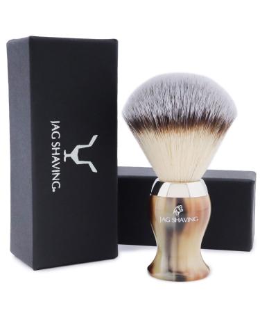 Jag Shaving Men's Shaving Brush Synthetic Silvertip Ergonomic Design Brown