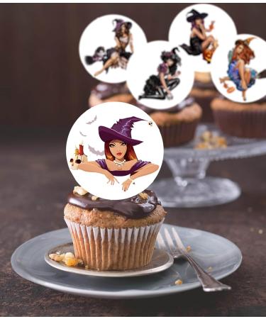 24 x Pre-Cut Halloween Mix 12 Edible Stand up Wafer/Rice Paper Cupcake Toppers Birthday Party Cake Decorations Witches - Buy Online on GoSupps.com