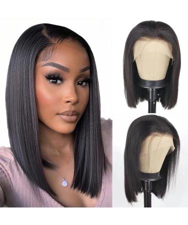 Bob Wig Human Hair 13x4 Frontal Lace Wig 12inch Bob Lace Front Wigs Human Hair 150% Density Bob Wigs for Women Hd Lace Bob Wig Pre Plucked With Baby Hair Natural Color Short Bob Wig 12 Inch Natural color