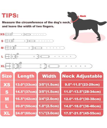 Senristar Personalized Real Leather Dog Collar with Engraved Name Tag - Durable & Stylish for Small Medium Large Dogs (M Pink) - 2.0 cm Width 30-38 cm Neck - Buy Online on GoSupps.com