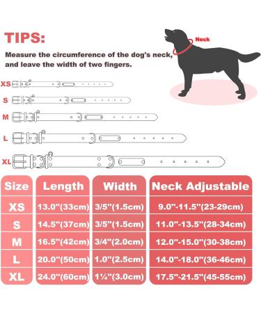 Senristar Personalized Leather Dog Collar - Engraved Name Tag Durable & Stylish for Small Medium & Large Dogs (L Pink) - Buy Online on GoSupps.com