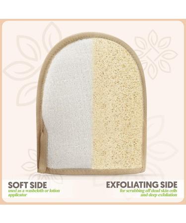 Premium Exfoliating Loofah Glove Pad Body Scrubber - Natural Egyptian Shower Loufa Sponge - 2 Pack - Buy Online on GoSupps.com