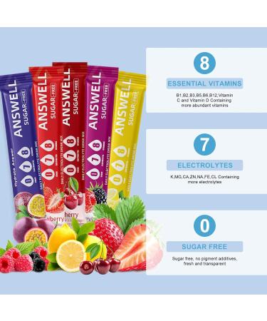 Electrolytes Powder Packets Sugar Free - Liquid Daily IV Drink Mix for Rapid Hydration & Party Recovery | 7 Electrolytes & 8 Vitamins | Non-GMO | No Color Additive | Vegan | Variety 20 Sticks V1-Variety 7 Ounce (Pack of 1) - Buy Online on GoSupps.com