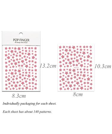 IHUKEIT Glitter Star Nail Stickers - 10 Sheets for Women, Girls & Kids | Self-Adhesive 3D Nail Decals for Fingernails & Acrylic Nails - Buy Online on GoSupps.com