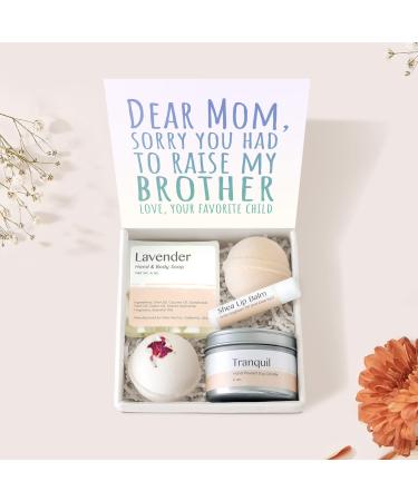 Dear Ava Spa Gifts for Women - Organic Self Care luxury Anti Stress Relaxing Bath and Body Kit Set Basket Box for Her with Heartfelt Card - Funny Mom Sister Gifts