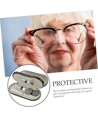 Lurrose Dual-Purpose Travel Glasses Case Set | Leather Contact Lens Etui | Trendy Sunglasses Holder | Compact 15.8x7.4cm for Home & Outdoor Use - Buy Online on GoSupps.com