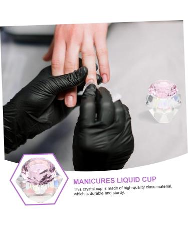 FRCOLOR 8 Pcs Nail Art Crystal Cup Nail Dappen Dish Liquid Powder Dappen Dish Dappen Dish with Lid Glass Dappen Dish Glass Nail Dish Matte Powder Washing Dishes White Crystal With Cover 5.5x5.5cmx8pcs Pinkx8pcs - Buy Online on GoSupps.com