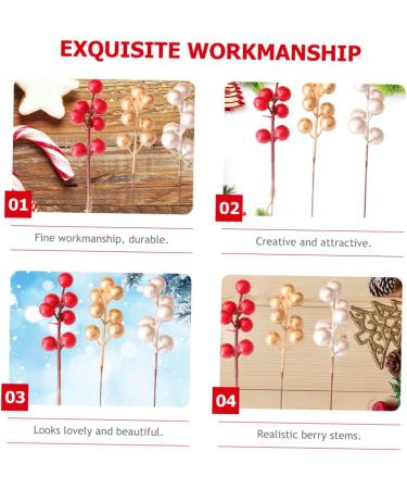 Warmhm 60 Pcs Christmas Fruit Diy Floral Art Plant Simulation Flower Branch Red Berry Stems Tree Decorations Red Berries Picks Christmas Berry Branch Winter Christmas Tree Wreath Foam Redx3pcs 17x3cmx3pcs - Buy Online on GoSupps.com