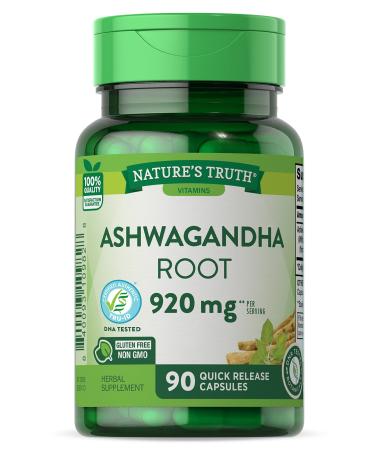 Ashwagandha Capsules | 920 mg | 90 Count | Non-GMO & Gluten Free Supplement | by Nature's Truth