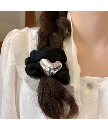PODNAMAT Large Hair Loop Rope Hair Loop Tied Hair Ponytail Head Rope Hair Rope Hair Accessories Gift for Girls(Silver Small Large Intestinal Hair Ring) - Buy Online on GoSupps.com