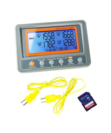 4-Channel K Type Thermometer SD Card Data Logger | Thermocouple Temperature + 2 Bead Type K Probes | A0188598 - International Shipping Available - Buy Online on GoSupps.com