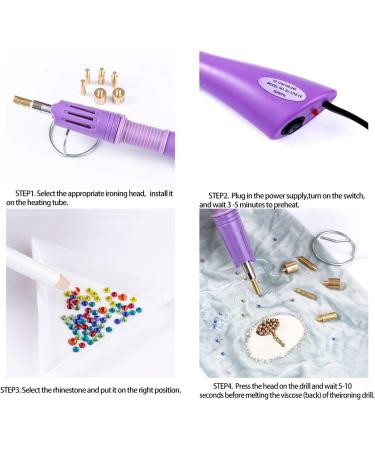 WORTHOFIRST Two Hotfix Applicators with 7200pcs Rhinestones - 14 Colors, 7 Sizes, White/Purple Rhinestone Kit - Buy Online on GoSupps.com