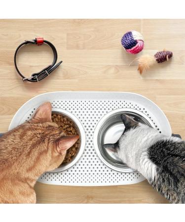 All for Paws Height Adjustable Stainless Steel Cat Elevated Bowls - Raised Cat Feeder for Mess Proof Pet Feeding - Dishwasher Safe Small - Buy Online on GoSupps.com