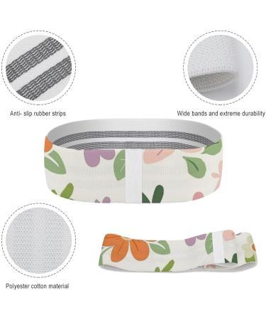 Pastel Tone Flower Printed Resistance Bands | Elastic Leg Bands for Effective Workouts | Durable Fabric Fitness Bands - Buy Online on GoSupps.com