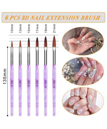 AROIC 28 Pcs Acrylic Nail Brush Set with UV Gel & 3D Extension Brushes - Nail Art DIY Kit with Dotting Nail Pen in White Box - Buy Online on GoSupps.com