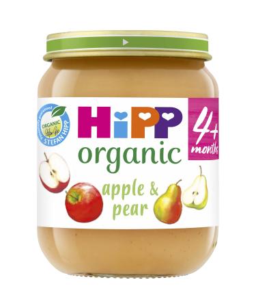 HiPP Organic Stage 1 From 4 Months Apple and Pear Pudding 6 x 125 g (Pack of 2 Total 12 Pots)