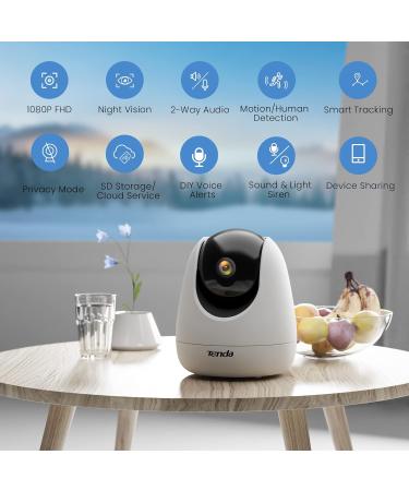 1080P Pet Camera with Night Vision, 2-Way Audio, Motion Detection | WiFi Indoor Security Camera with Smart Tracking & Alexa Compatibility - Buy Online on GoSupps.com