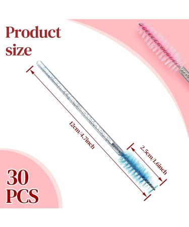 60 Pc Disposable Mascara Wand Set - 30 Diamond Empty Tubes & 30 Crystal Eyelash Brushes for Lash Extension - Makeup Tool Kit - Buy Online on GoSupps.com