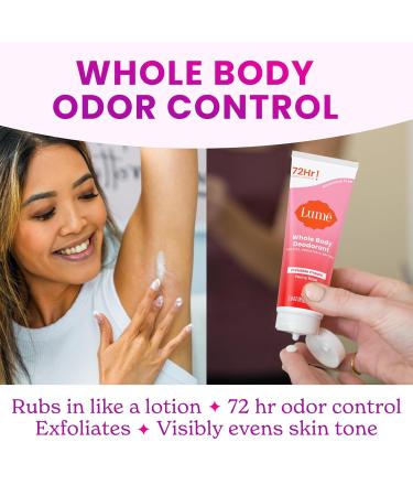 Lume Whole Body Deodorant - Invisible Cream Tube - 72 Hour Odor Control - Aluminum Free Baking Soda Free Skin Safe - 3.0 ounce (Pack of 2) (Peony Rose) Peony Rose 3 Ounce (Pack of 2) - Buy Online on GoSupps.com