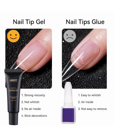 Solid Nail Glue Gel 15g*2pcs - Upgrade UV Rhinestone Glue | Extra Strong & Easy to Use for Nail Salons and Home DIY - Buy Online on GoSupps.com