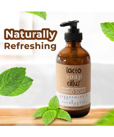 Lactosoapcillus Probiotic Hand Soap - Vegan Peppermint & Eucalyptus - Natural Skin Care - Palm Oil Free - 8 fl oz - International Shipping Available - Buy Online on GoSupps.com