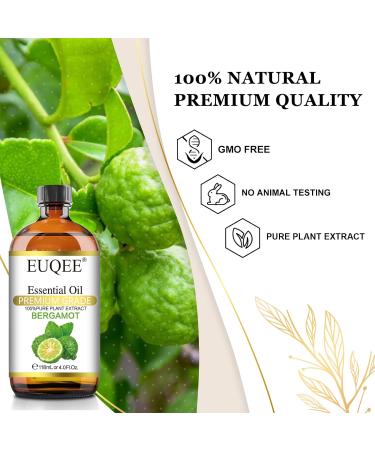 EUQEE Bergamot Essential Oil 118ml Pure Bergamot Oil Aromatherapy Oil Diffuser Oil Natural Essential Oils for Diffusers for Home Humidifier Relax Bergamot 118 ml (Pack of 1) - Buy Online on GoSupps.com