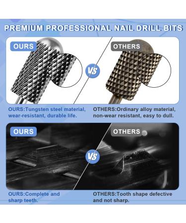 Tungsten Carbide Cuticle Clean Bit 2Pcs for Nail Drill - Smooth Round Top Barrel Head - Ideal for Gel Polish and Natural Nails - Buy Online on GoSupps.com