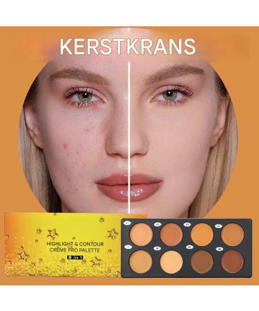 Concealer Foundation Palette Color Correction Palette Lightweight 8 Colors Cosmetic CreamWomens Daily Highlighting Cosmetics Concealer for Travel Hotel Apartment School - Buy Online on GoSupps.com