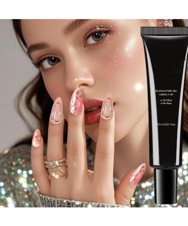  LearnLyrics 3D Nail Gel 15ml Clear Molding Glue | Long-Lasting UV for Nail Art No-Wipe Clear Powder Sculpting Gel for Women Girls and Beginners - Buy Online on GoSupps.com