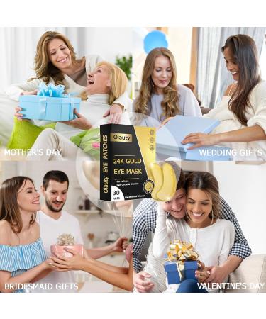 24K Gold Eye Mask - 30 Pairs for Puffy Eyes & Dark Circles Relief | Anti-Wrinkle Under Eye Gel Pads for Men & Women - International Shipping Available - Buy Online on GoSupps.com