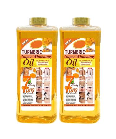 Soft Oil 7, Turmeric Oil Soft 7, Natural Oil 200ml for All Skin Types, Turmeric Body Oil for Moisturizing Face and Body Nourishing (2Pcs)