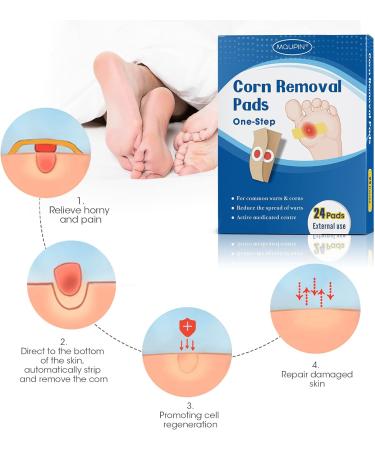 MQUPIN Corn Remover Pads Wart Remover Pads Foot Corn Remover Pads Plantar Wart Removal Corn Callus Remover Penetrates and Removes Common and Plantar Warts with Hole Callus Stops Wart Regrowth (24 PCS) - Buy Online on GoSupps.com
