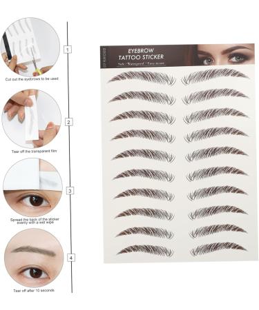 FRCOLOR 45 Sheets Waterproof Eyebrow Stickers Beauty Tools Natural Eyebrow Stickers Temporary Brow Tattoos - Buy Online on GoSupps.com