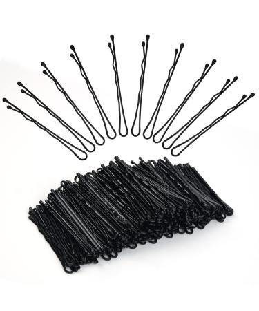 Vlasy 220 Count Bobby Pins  Black Wave Style Hair Pins  Invisible Hair Clips Bulk Hair Accessories for Women and Girls  Hair Grips Suitable for All Hair Types 220 Count (Pack of 1) Black