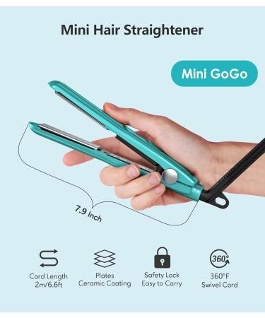 Terviiiix Mini Hair Smoothing Iron - Portable Ceramic Straightener for Short Hair & Curls - Ideal for Travel - Lightweight & Compact - Blue - Buy Online on GoSupps.com