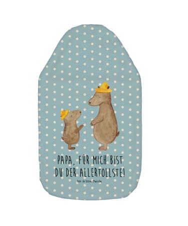 Mr. & Mrs. Panda Warm bottle Bears with a hat - gift dad heat bottle cover best father grain pillow hot water bottle with reference mom brother blue