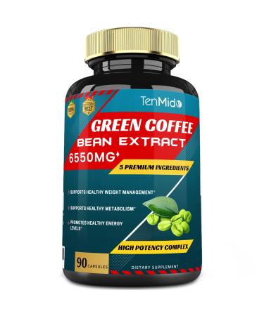 Green Coffee Bean Extract Capsules 6550mg, 3 Months Supply & Garcinia, Olive, Green Tea, Kidney, Pepper | Support Weight Management | Focus Brain Health Improves, Energy Booster, Antioxidant Herb