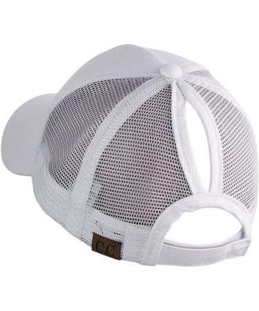 Ponycap Messy High Bun Ponytail Trucker Baseball Cap - White - Buy Online on GoSupps.com