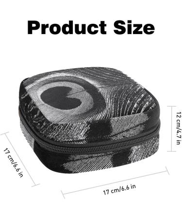 Menstrual Pad Bag with Zipper | Stylish Tampon Pouch for Women & Girls | Peacock Feather Design - International Shipping Available - Buy Online on GoSupps.com