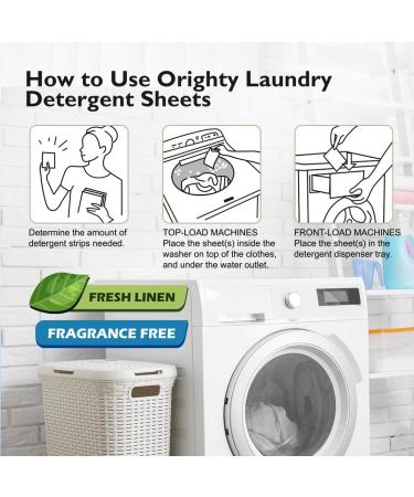 Orighty Eco-Friendly Laundry Detergent Sheets - Fresh Linen Scent 60 Count | Hypoallergenic & Portable | 120 Loads - Buy Online on GoSupps.com