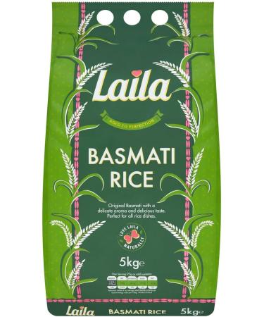 Seelans Laila Basmati Rice | Premium Quality | 100% Basmati | Delightful Delicate Aroma & Delicious Flavour | Perfect for Curries Biryani Any Savoury Dish | Gluten Free (GF) | Vegan | 5kg Bag - Buy Online on GoSupps.com