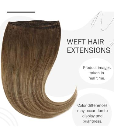 Hetto Balayage Hair Extensions - Real Remy Hair Weft #6/8/14 - 30cm 70g - Medium Brown to Dark Blonde - Buy Online on GoSupps.com