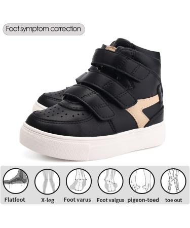 Orthopedic Kids Shoes for Flat Feet with Arch & Ankle Support - Black, Size 3.5 - Buy Online on GoSupps.com