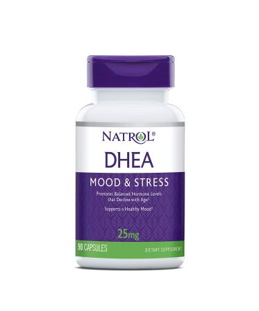 Natrol DHEA Tablets, Promotes Balanced Hormone Levels, Supports a Healthy Mood, Supports Overall Health, Helps Promote Healthy Aging, HPLC Verified, 25mg, 90-Count 90 Count (Pack of 1)