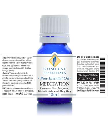Gumleaf Essentials Meditation Essential Oil Blend - 10ml Cruelty Free & Vegan 100% Pure & Natural - Buy Online on GoSupps.com