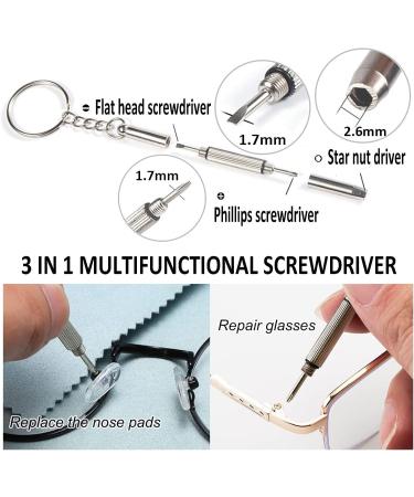 Eyeglass Repair Kit BAZQU - 5 Pairs Nose Pads, Screws, Screwdriver, Tweezers - Gold - Buy Online on GoSupps.com
