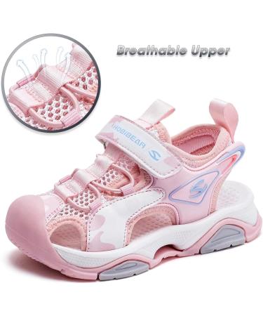 HOBIBEAR Kids Closed Toe Sports Sandals | Summer Water Shoes for Boys & Girls, Size 10 Toddler - Pink - Buy Online on GoSupps.com