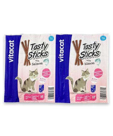 30 x Soft Chew Meat Sticks Treats For Cats And Kittens Salmon Vitacat Grain Free